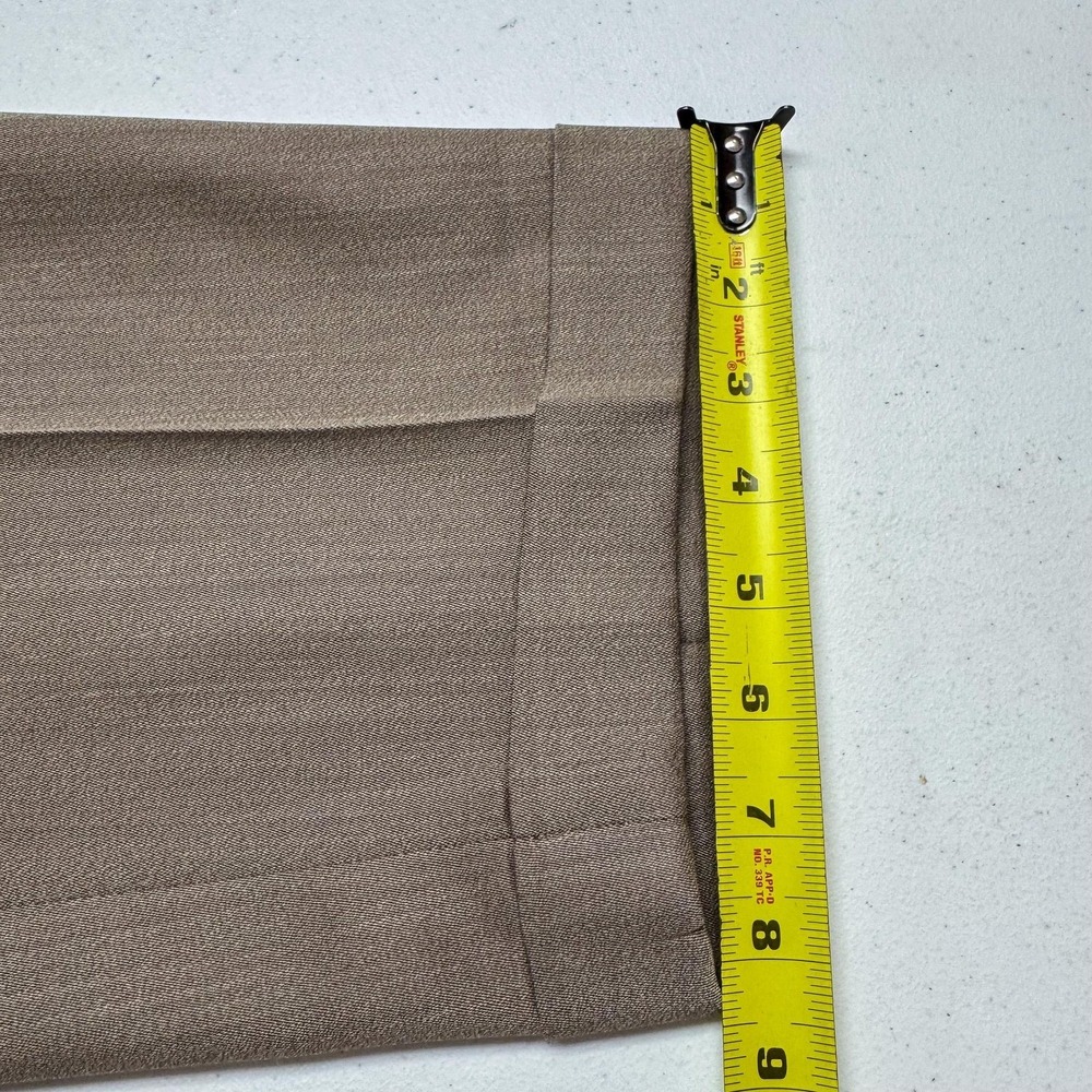 Zanella Bennett Dress Pants Mens 36x26 Brown Wool Pleated Cuffed Italy Office - Picture 11 of 12